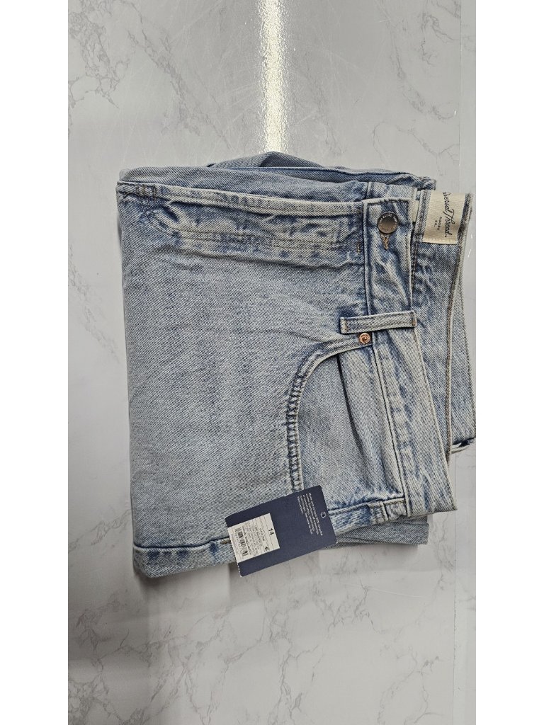 Women's Universal Thread Size 14 Mid-Rise 90s Baggy Blue Denim Jeans (Wl127)